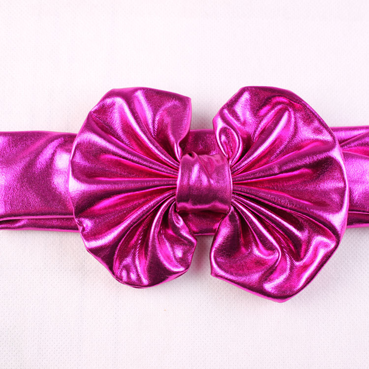 50pcs metal color latest BOW hair band bronzing headband Baby Metallic big bow elastic headband Vintage Head Wrap Hair Accessories FD6540