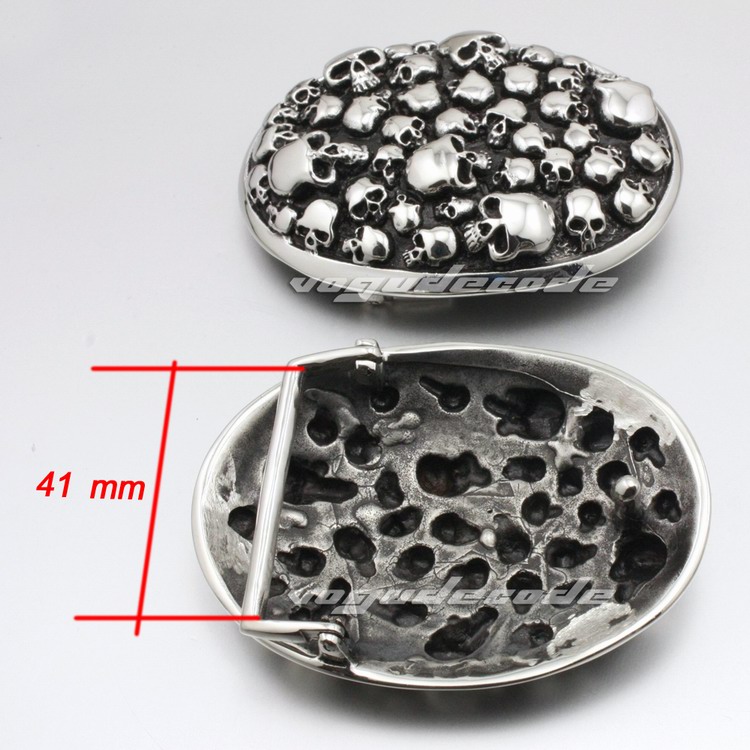 Huge Heavy 316L Stainless Steel Skulls Mens Biker Rocker Punk Belt Buckle P025