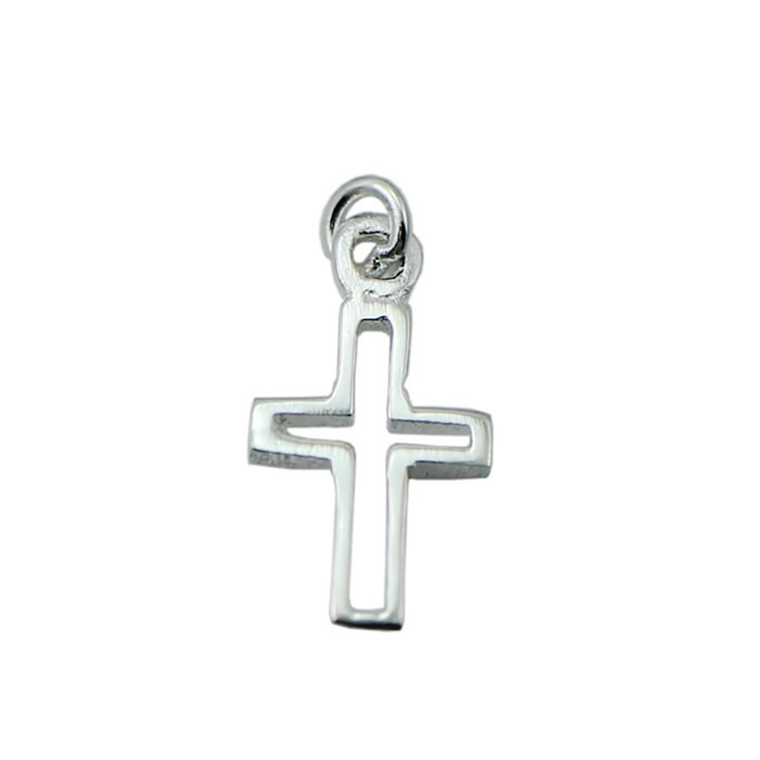 Beadsnice Cut-Out Cross Pendant 925 Sterling Silver Cross Charms Tiny Charms Necklace Charms Handmade Gift for Her ID 30435
