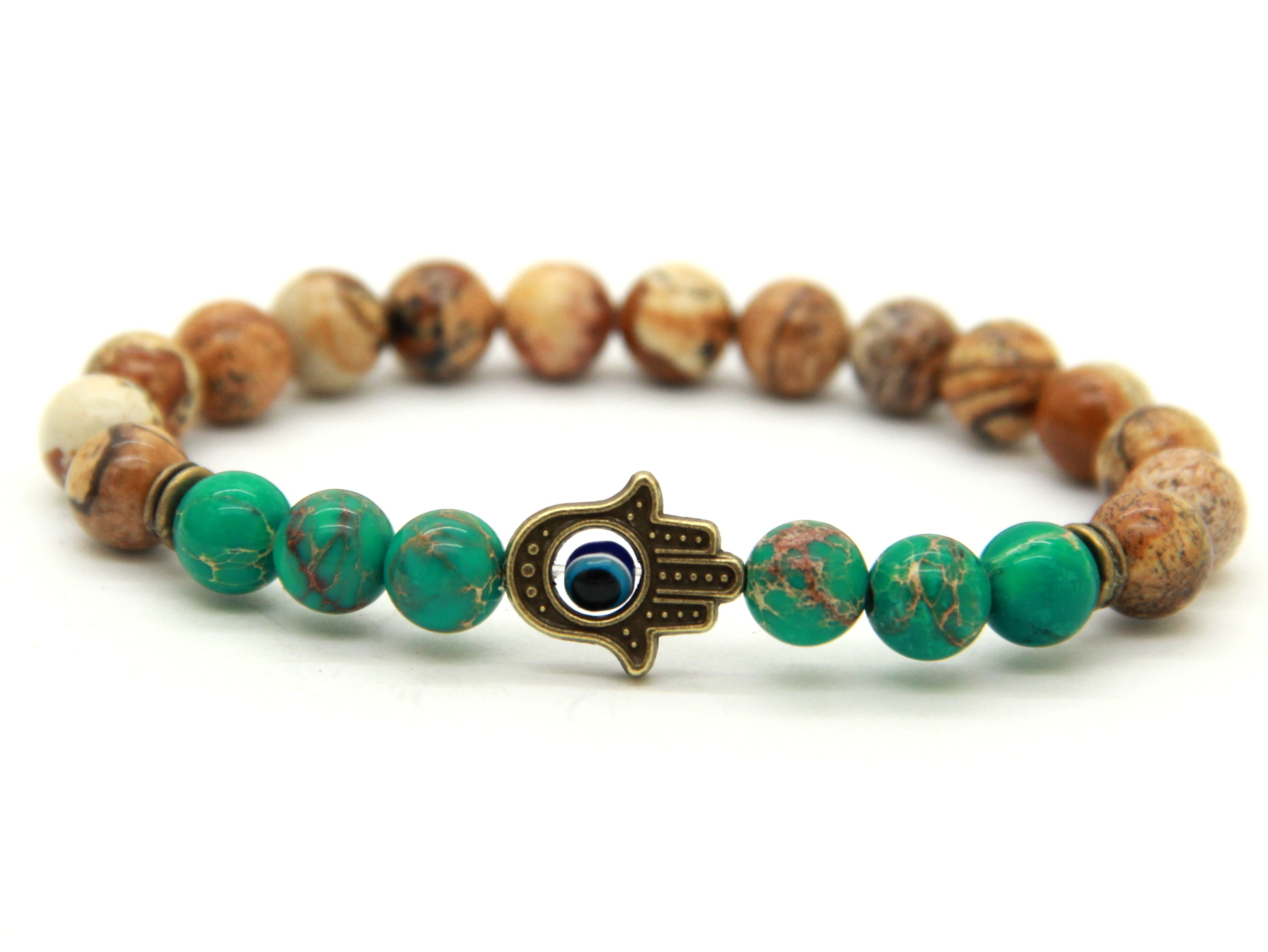 New Arrival Wholesale 10pcs/lot Picture Jasper, Blue Sea Sediment Stone Antique Bronze Hamsa Protection Stretch Bracelets, Black
New Arrival Wholesale 10pcs/lot Picture Jasper, Blue Sea Sediment Stone Antique Bronze Hamsa Protection Stretch Bracelets, Black