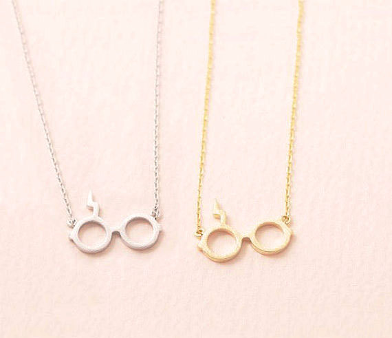5PCS Cute Scar Potter Glasses Necklace Movie Potter Symbol Eyeglasses Necklaces Lightning Glasses Necklaces