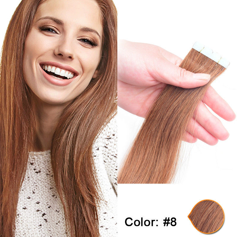 11 Color optional 7A Tape In Hair Peruvian Human Hair Extension Straight Extensions 40pcs/pack Remy Skin weft hairs
