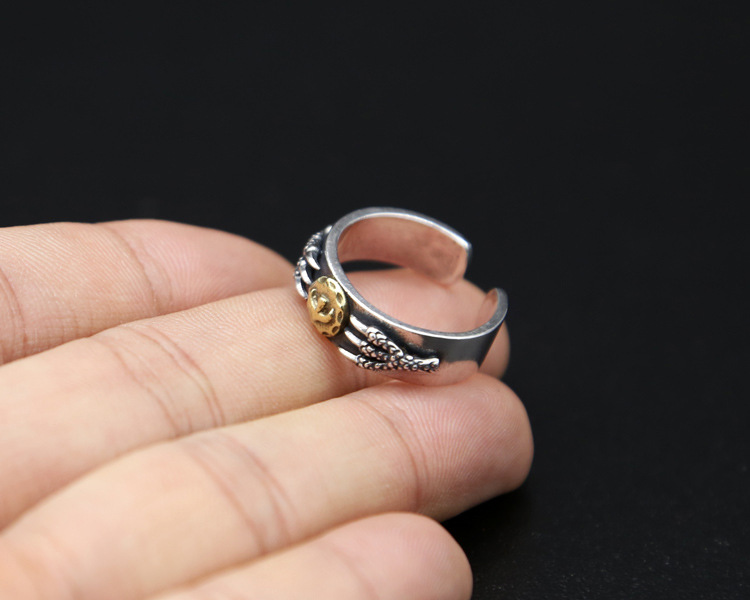 New design 925 sterling silver fashion jewelry ring eagle claws shape open adjustable ring for men Valentine's Day gift free shipping