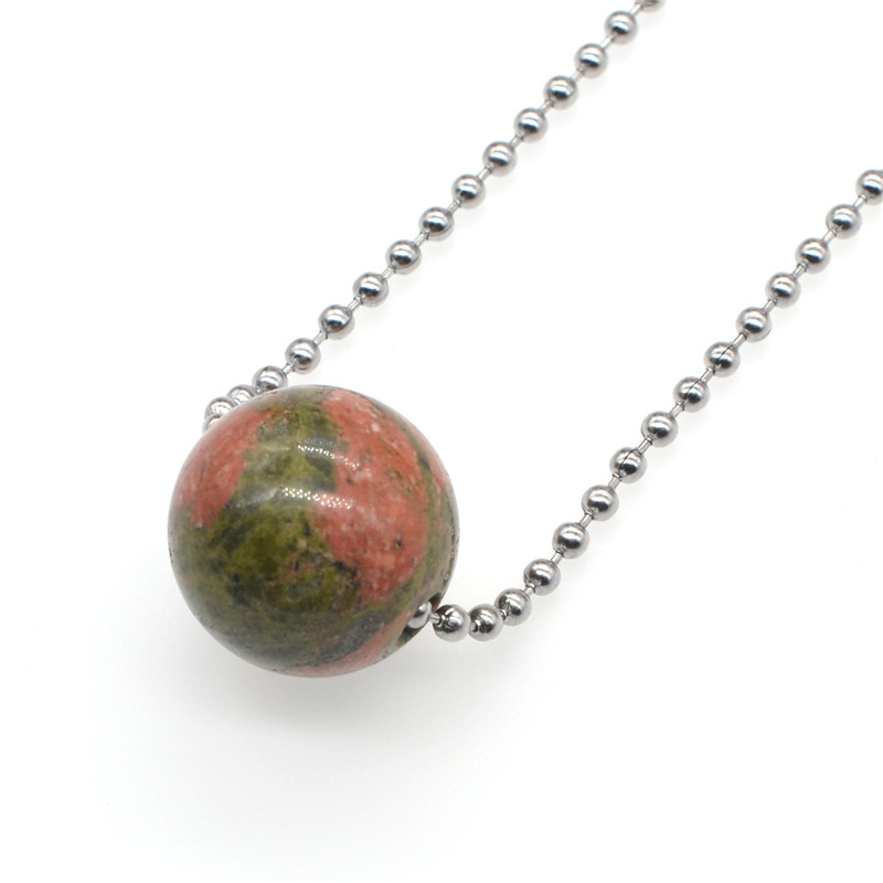 Fashion Hole Beads Natural Gem stone Adjustable Necklace with bead chains Fashion Jewelry