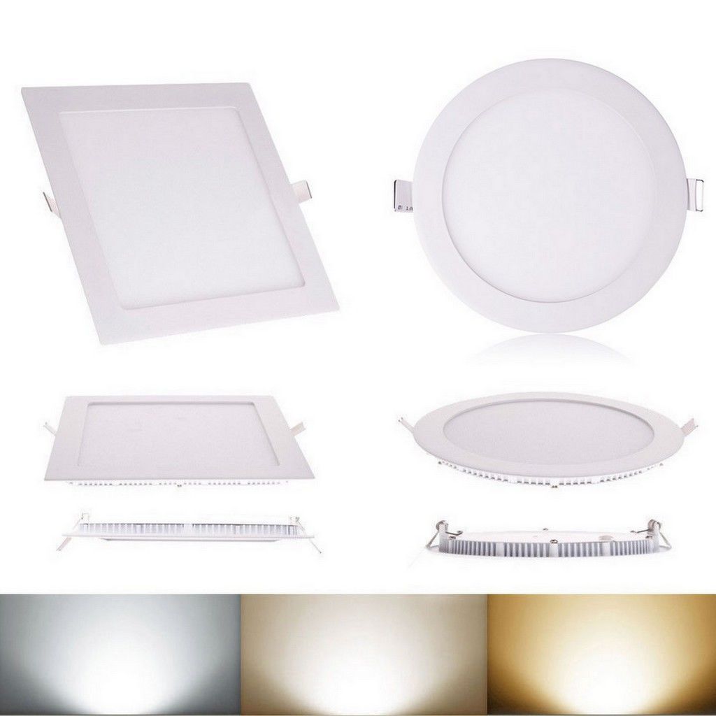 US Stock Ultrathin 9W 12W 15W 18W 23W LED Panel Lights SMD2835 Downlight AC110-240V Fixture Ceiling Down Light Warm/Cool/Natural White 4000K