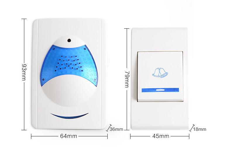 Wireless Door Bell Doorbells 16 Musics Wireless Remote Control Doorbell Remote control Chime 10sets/lot