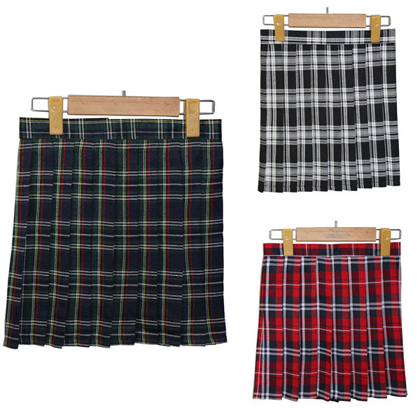 Retail Wholesale Girls Ladies Plaid Pleated Mini Skirt Preppy Style Uniform Skirts S M L XL Women Skirt