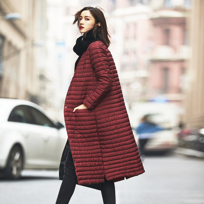 Wholesale- Jellpe Ultra Light Down Jacket Women Long Puffer Coat Plus Size 2017 Winter Eiderdown Cotton Stand Collar Lightweight Jacket, Wine red
Wholesale- Jellpe Ultra Light Down Jacket Women Long Puffer Coat Plus Size 2017 Winter Eiderdown Cotton Stand Collar Lightweight Jacket, Wine red