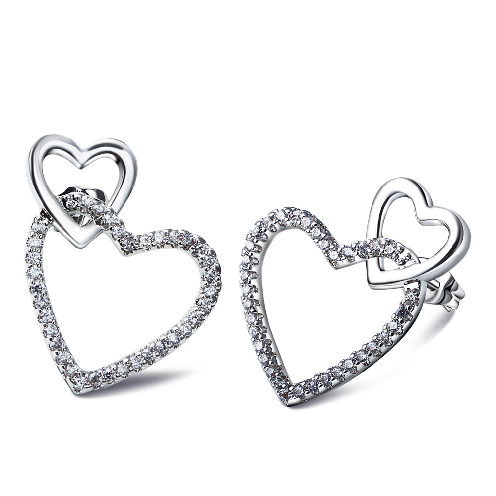 Love heart earings pave with cubic zirconia crystal Earings Women Earrings 2015 new white gold plate
Love heart earings pave with cubic zirconia crystal Earings Women Earrings 2015 new white gold plate