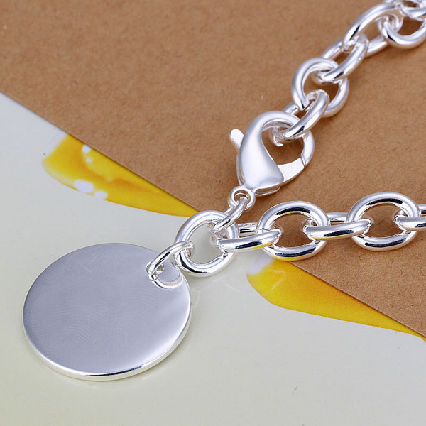 Hot sale best gift 925 silver Licensing round rough bracelet DFMCH270,fashion 925 sterling silver plated Chain link bracelets high grade