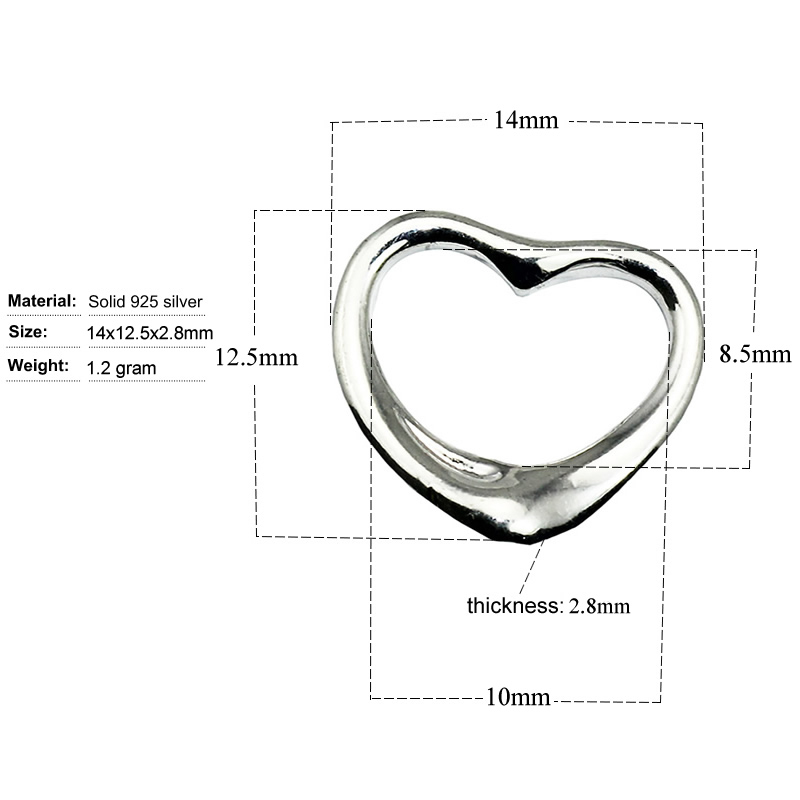 Beadsnice heart charms pendants sterling silver bracelet accessories heart jewelry charms for women findings wholesale ID 30919