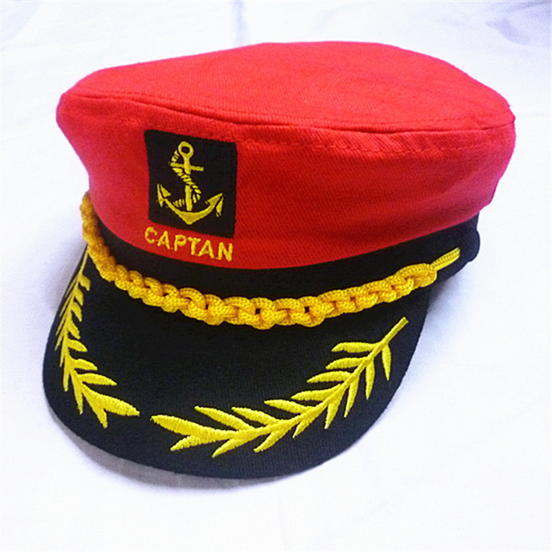 Wholesale-Brand New 2015 Vintage Brand New Korean Style Men Flat  Caps Uniform Captain Skipper Sailor Caps Hats Black White Red