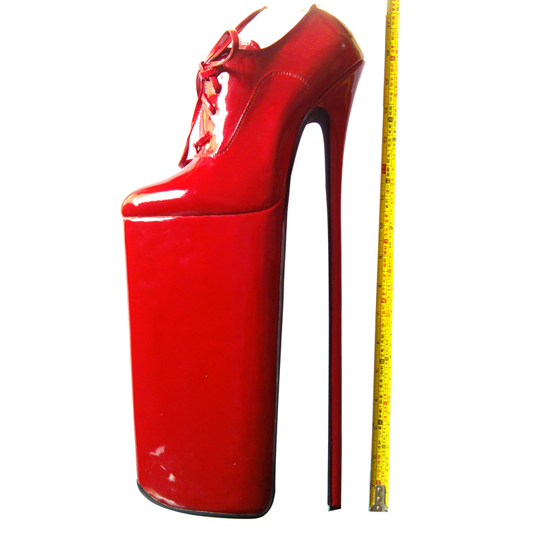 40cm Heel high 15.75 in Heel Sexy Shoes Stiletto Heel Round Toes High Shoes Genuine Leather Heels,NO.y4003