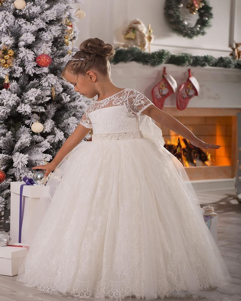 new Handmade Flower Little Girl Formal Dresses Princess Gown Dresse