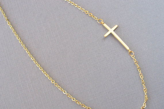 30PCS- B009 Gold Silver Horizontal Sideways Cross Bracelet Simple Tiny Small Religious Cross Bracelet Cool Faith Christian Cross Bracelets