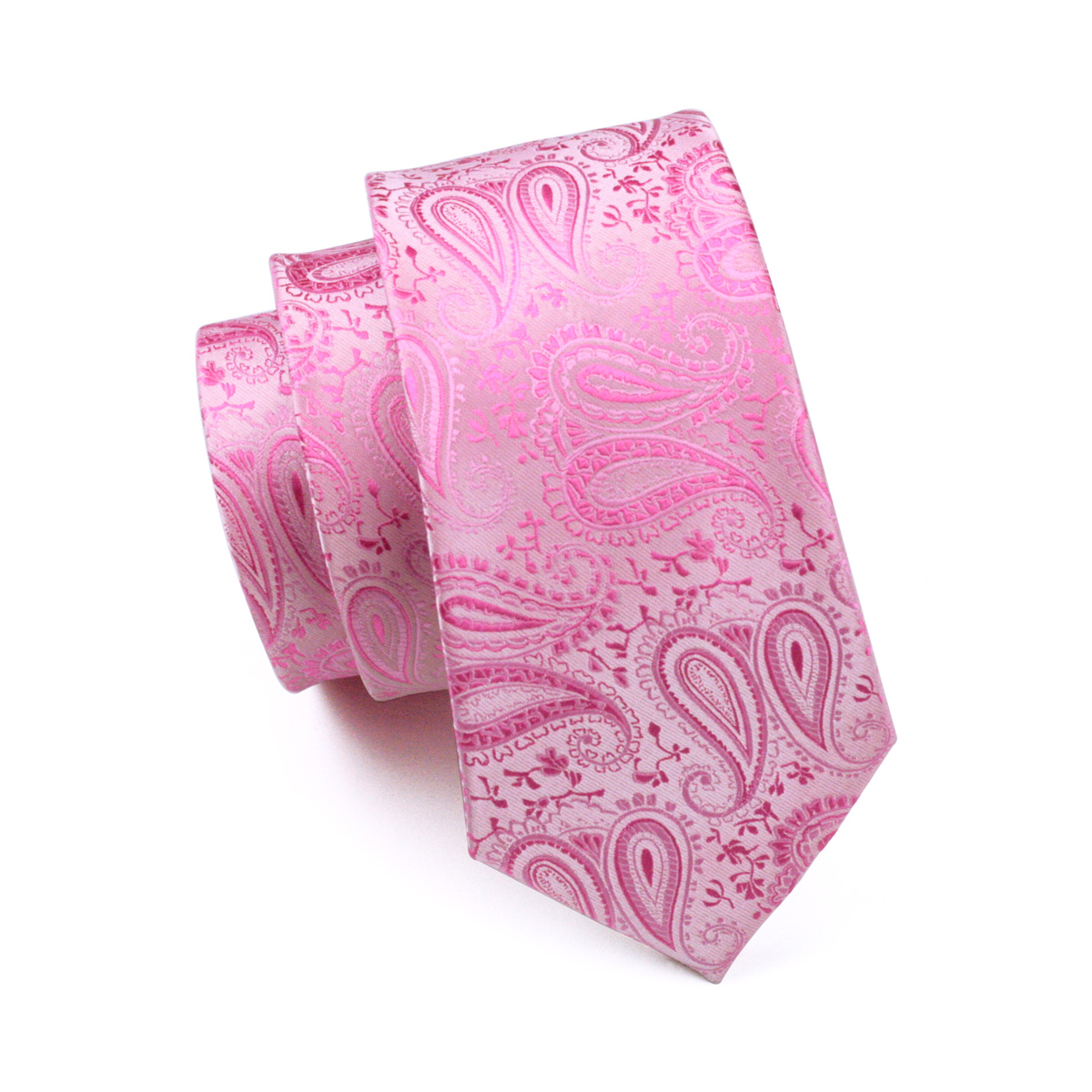 Fast Ties Paisely Pink Mens Set Hankerchief Cufflinks Jacquard Woven Business Formal Work Neck Tie Set Wedding N0379