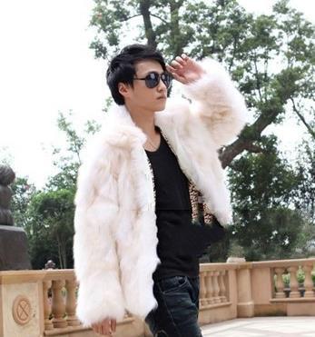 Fall-Mens Faux Fur Coat Cute Brand Elegant Men Waterproof Faux Fur Coat Turn-down Collar Casual Outerwear Solid Color D298