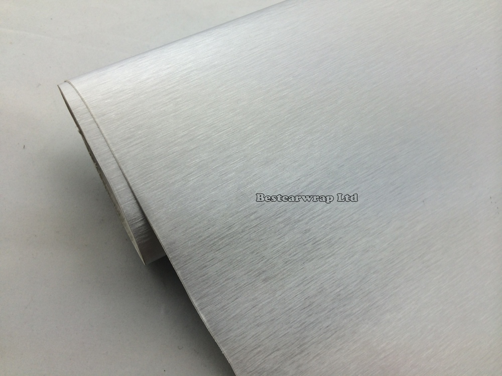 Silver Metallic Brushed Steel Vinyl For car wrapping Film Vehicle Stickers Decal Bubble Free air release Size 1.52x30M/Roll