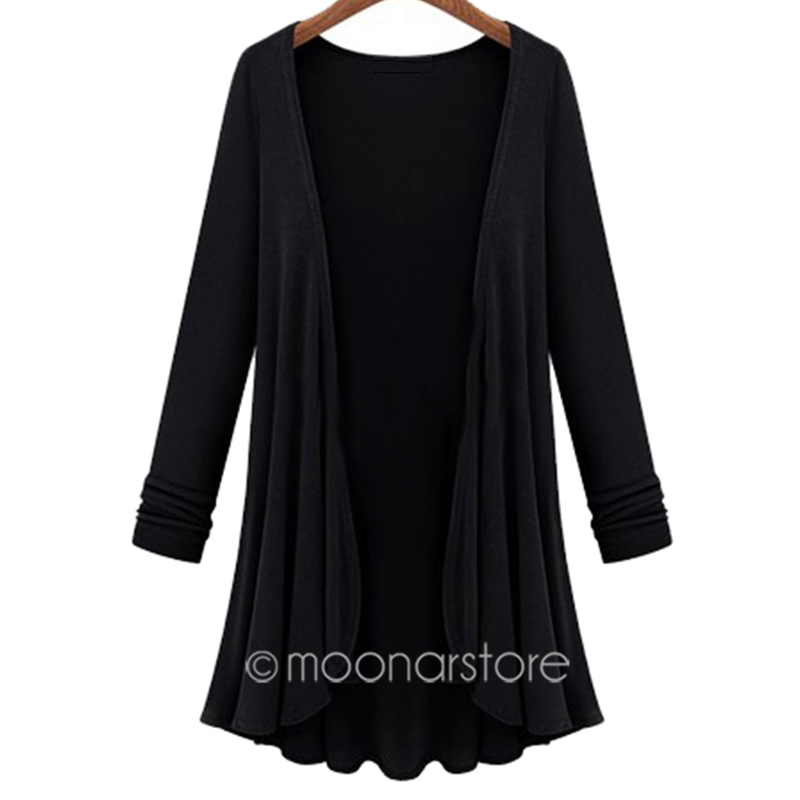 Wholesale- 2017 Fashion Cardigan Women Autumn Winter Poncho Crochet Knit Tops Thin Blouse Long Sleeve Sweater Women Cardigans Jacket Coat