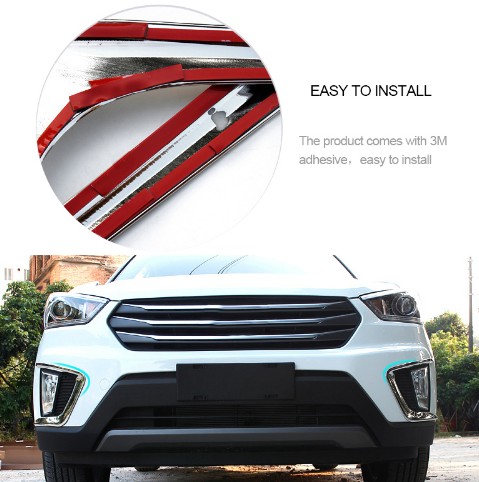 For Hyundai Creta IX25 2015 2016 2017 Car Chrome Styling ABS Front/Rear Fog Light Covers Stickers Exterior Accessories