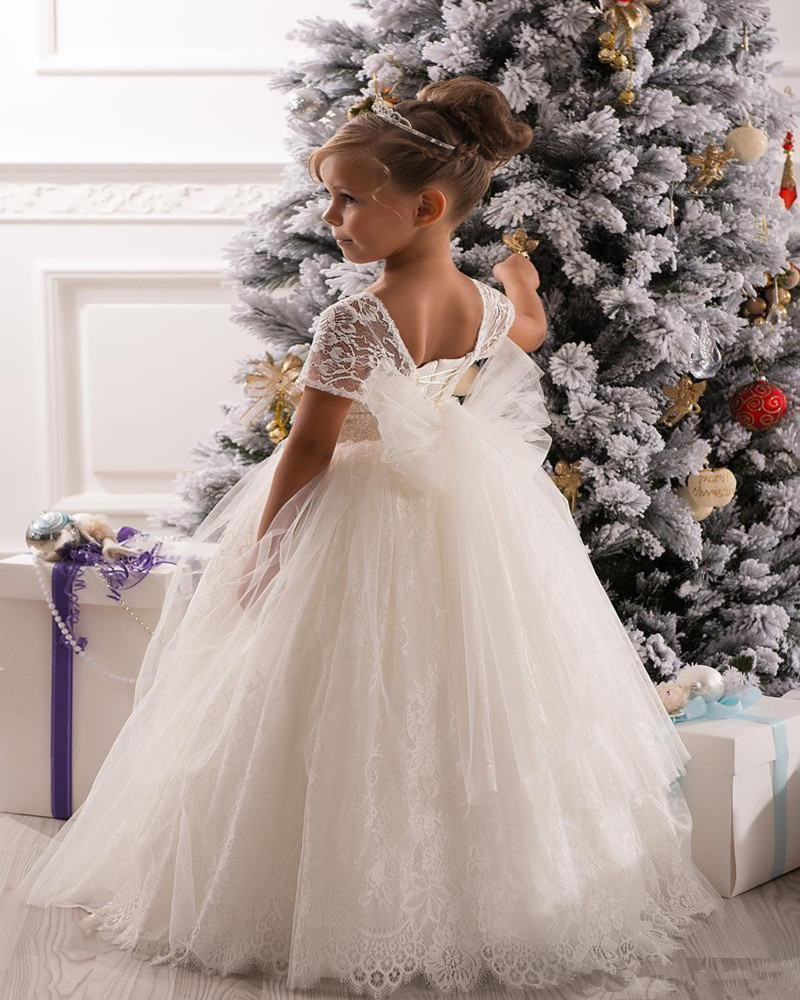 new Handmade Flower Little Girl Formal Dresses Princess Gown Dresse