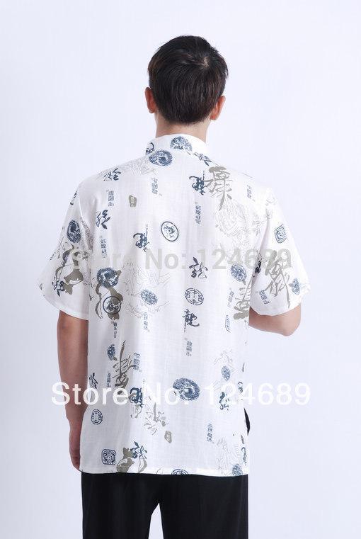 Wholesale-Free shipping 2016 new national trend chinese style top tradition Chinese dragon print Shirt mandarin collar shirt tang shirt