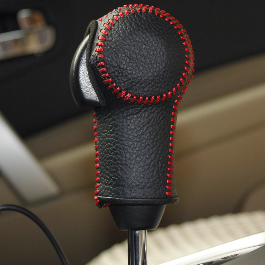 Case for Nissan Qashqai X-Trail Automatic Gear Shift Knob Cover Hand-stitched Genuine Leather DIY gear covers leather
