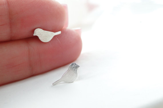 30Pair- S016 Gold Silver Small Vivid Love Bird Stud Earrings Cute Crane Stud Earring Tiny Baby Bird Earrings Stud Animal Jewelry
