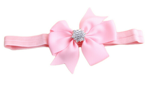 Baby Bow Rhinestone Headband Hair Bowknot Headbands Infant Hair Accessories Headdress flower 20pcs/lot