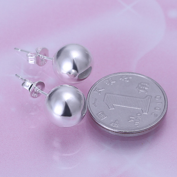 Brand new sterling silver plate 10M beads earrings DFMSE074,women's 925 silver Dangle Chandelier earrings 10 pairs a lot