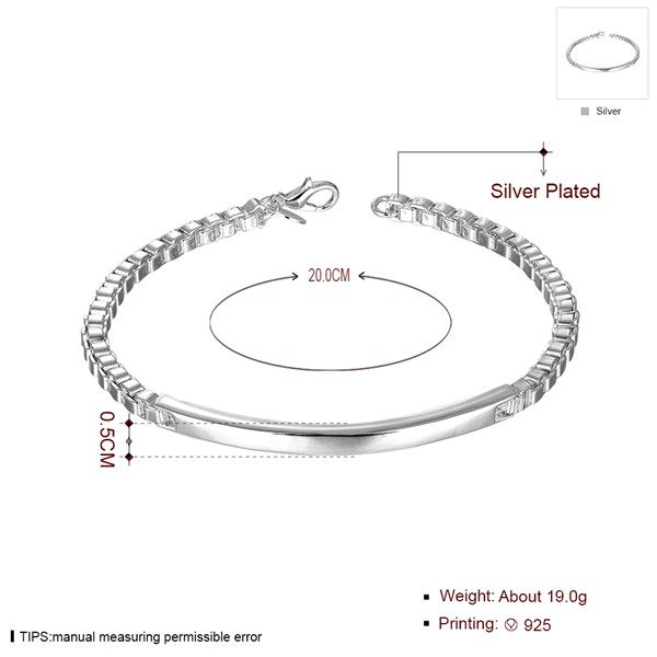 Hot best gift 925 silver Intermediate card box bracelet - Men DFMCH079, brand new fashion 925 sterling silver plated Chain link bracelets