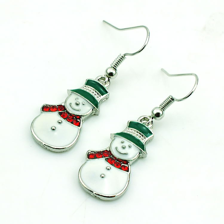 High Quality Charms Earrings Fashion Dangle Rhinestone Scarf Christmas Snowman Earrings For Women Christmas Gifts Jewelry