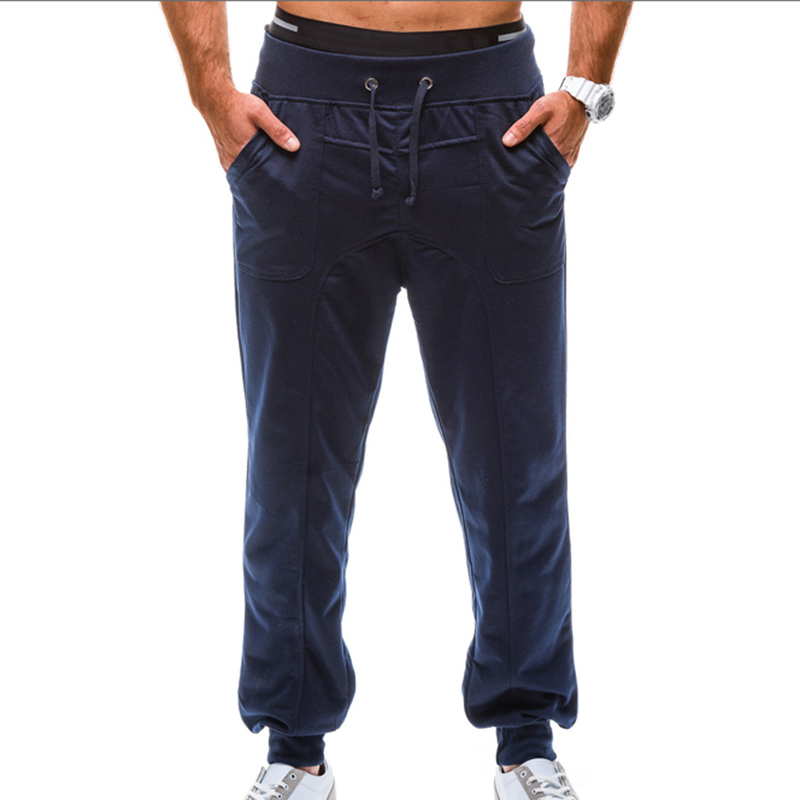 Wholesale-2016 New Mens Fashion Baggy Sweatpants Hip Hop Harem Sweat Pants Men Casual Solid Sport Jogging Trousers Pantalon Homme 13M0472