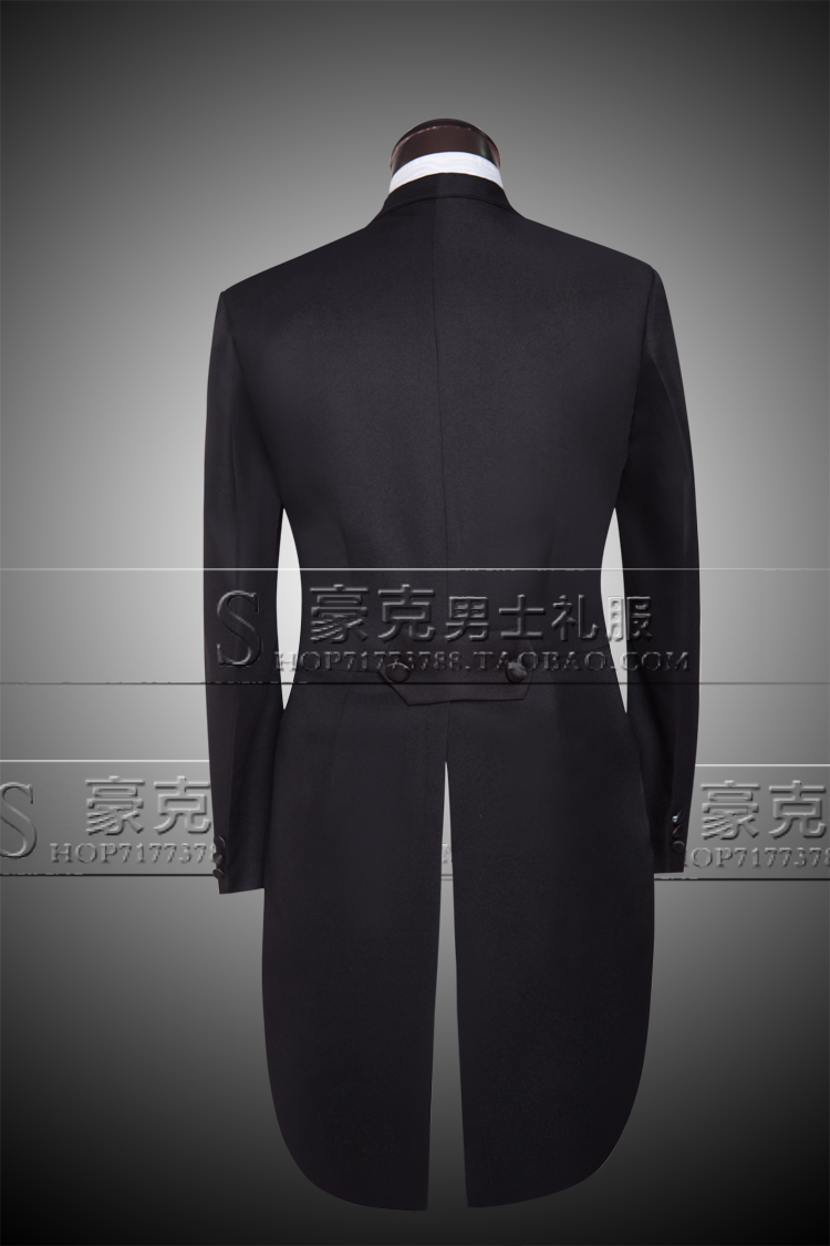 Wholesale-Custom Brand New cool Groom Tuxedos Men Wedding Dress Bridegroom Suit Best man Suit swallow-tailed coat (Jacket+Pants+tie+vest )