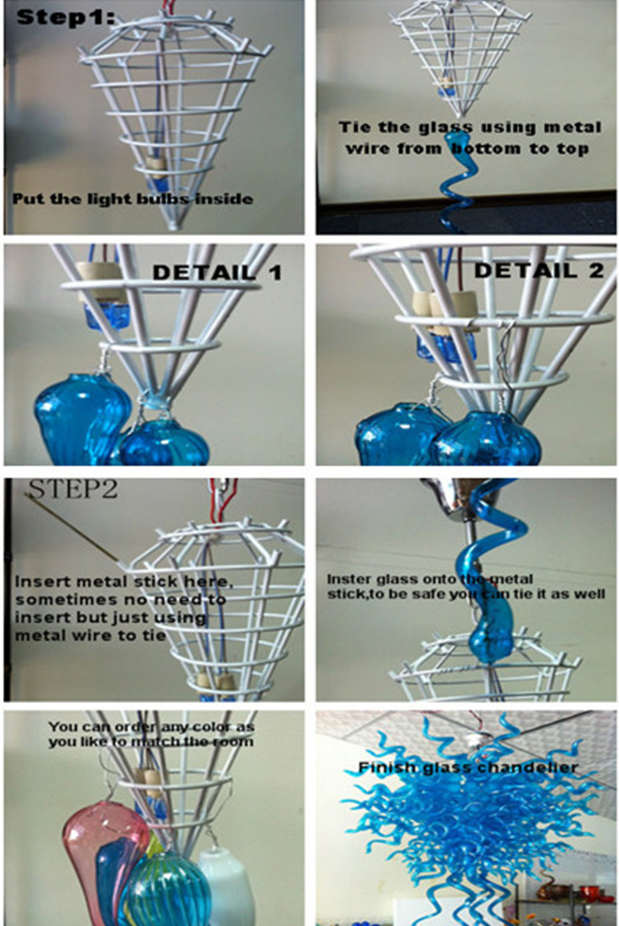 Zhongshan Manufacturer Wholesale Hand Blown Glass Chandelier LED Light Source High Quality Clear Color Glass Crystal Chandelier