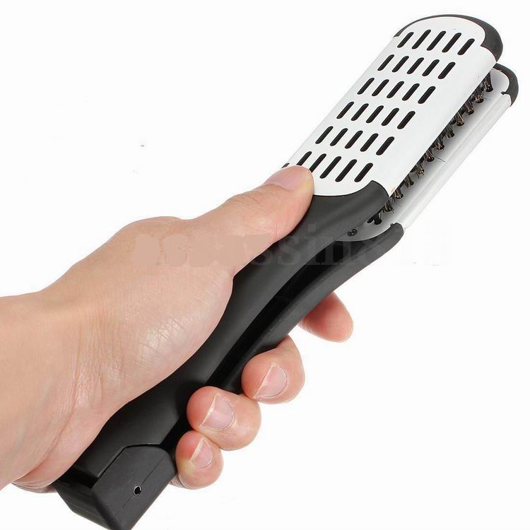 hair straighteners Ceramic Hair Straightening Double Brush Comb Clamp Hairdressing Ceramic Straightener Hair Double Brush Straigh