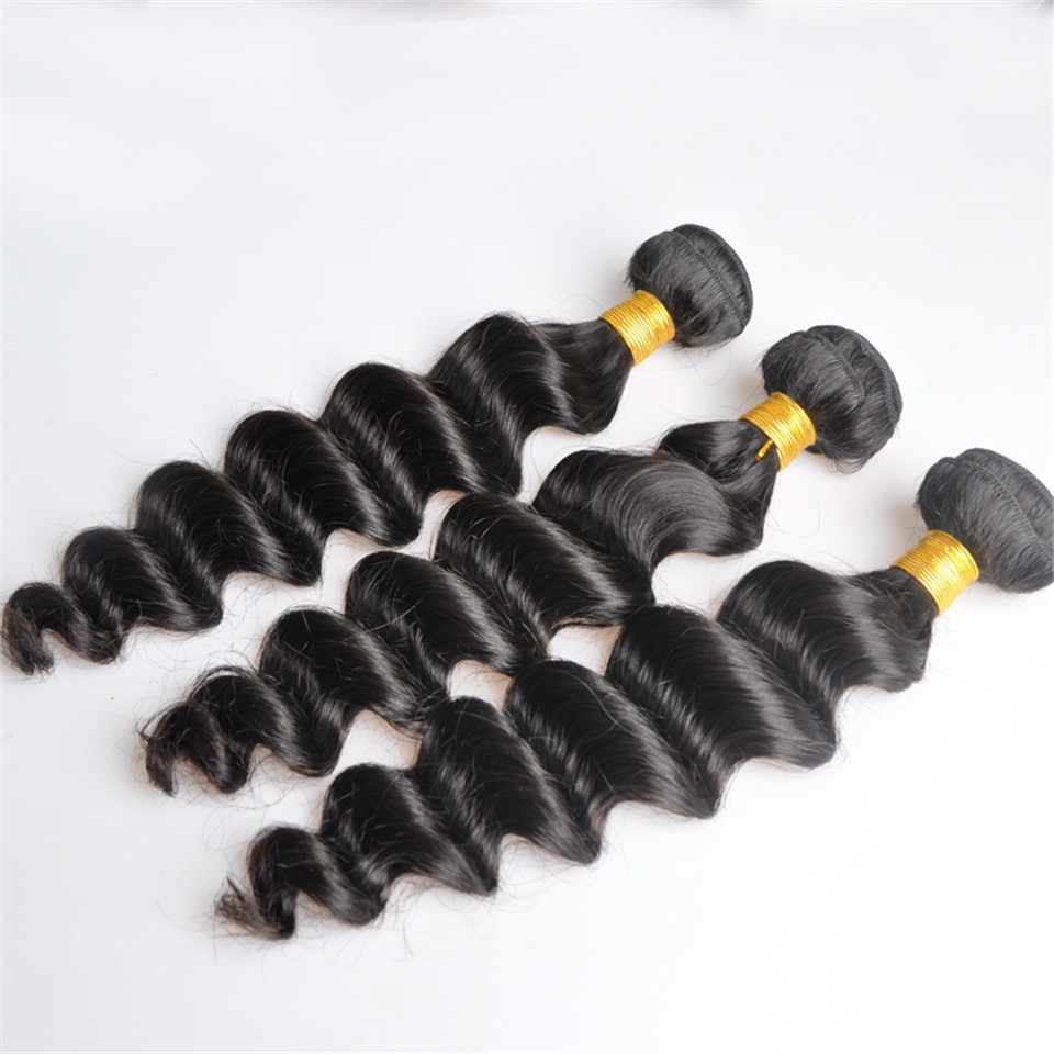 Indian Virgin Human Hair Loose Deep Wave Unprocessed Remy Hair Weaves Double Wefts 100g/Bundle 1bundle/lot Can be Dyed Bleached