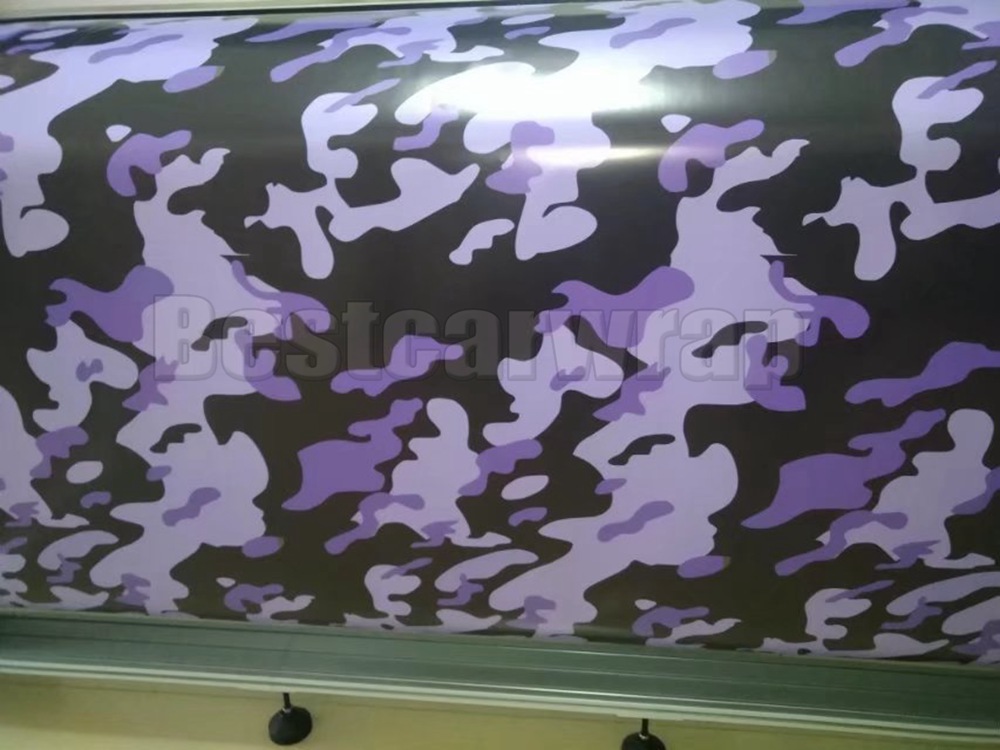 Purle Snow Camoufalge Vinyl For Car Wrap With Air Release / air bubble free CAMO film for Truck boat graphics coating 1.52X30M (5x98ft)