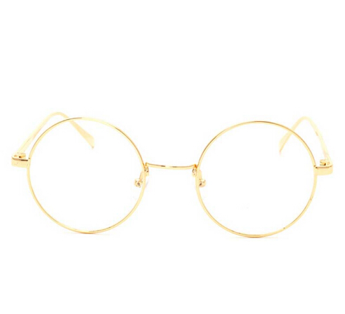 Korean Retro Full Rim Gold Eyeglass Frame Nerd Thin Metal Pretty Style Vintage Spectacles Round Computer Unisex Black Gold1