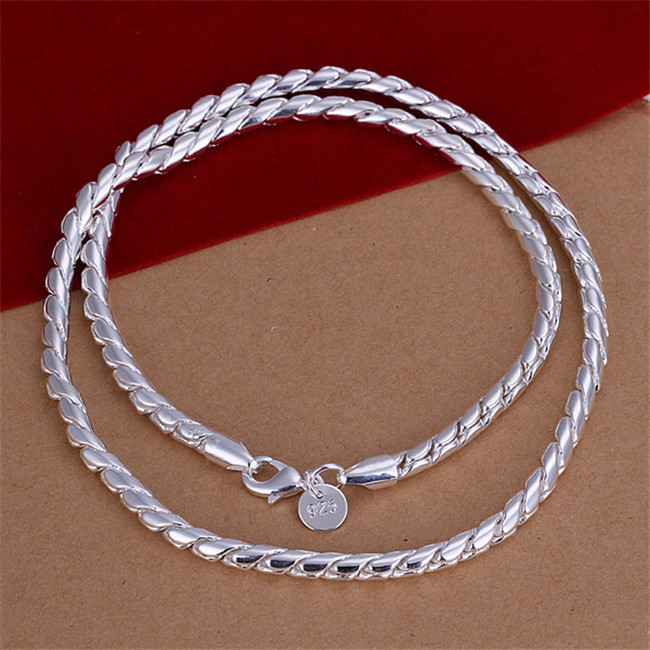 Free shipping Twisted rope necklace sterling silver plate necklace STSN012,brand new fashion 925 silver Chains necklace factory direct sale
Free shipping Twisted rope necklace sterling silver plate necklace STSN012,brand new fashion 925 silver Chains necklace factory direct sale