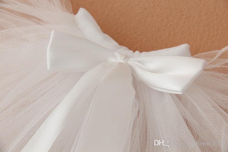 Three Layered White Pageant Veils For Little Girls Flower Girl Veil For Weddings Cute Beaded Princess With Bow Prom