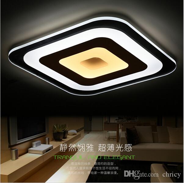 Modern Minimalist Square Led Ceiling Lights Acrylic Ultra-thin Ceiling Chandeliers for Living Room Bedroom AC85-265V