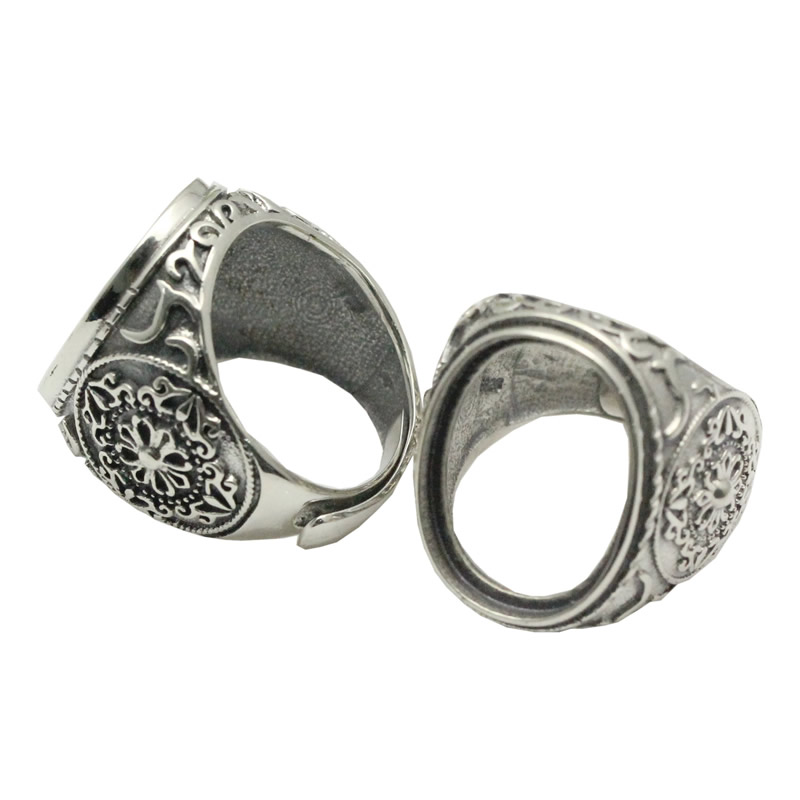 Beadsnice Thailand Silver Rings Setting With Oval Cabochon Base for Man Handmade Jewelry Setting Ring Blank Nice Gift Item ID 34074
