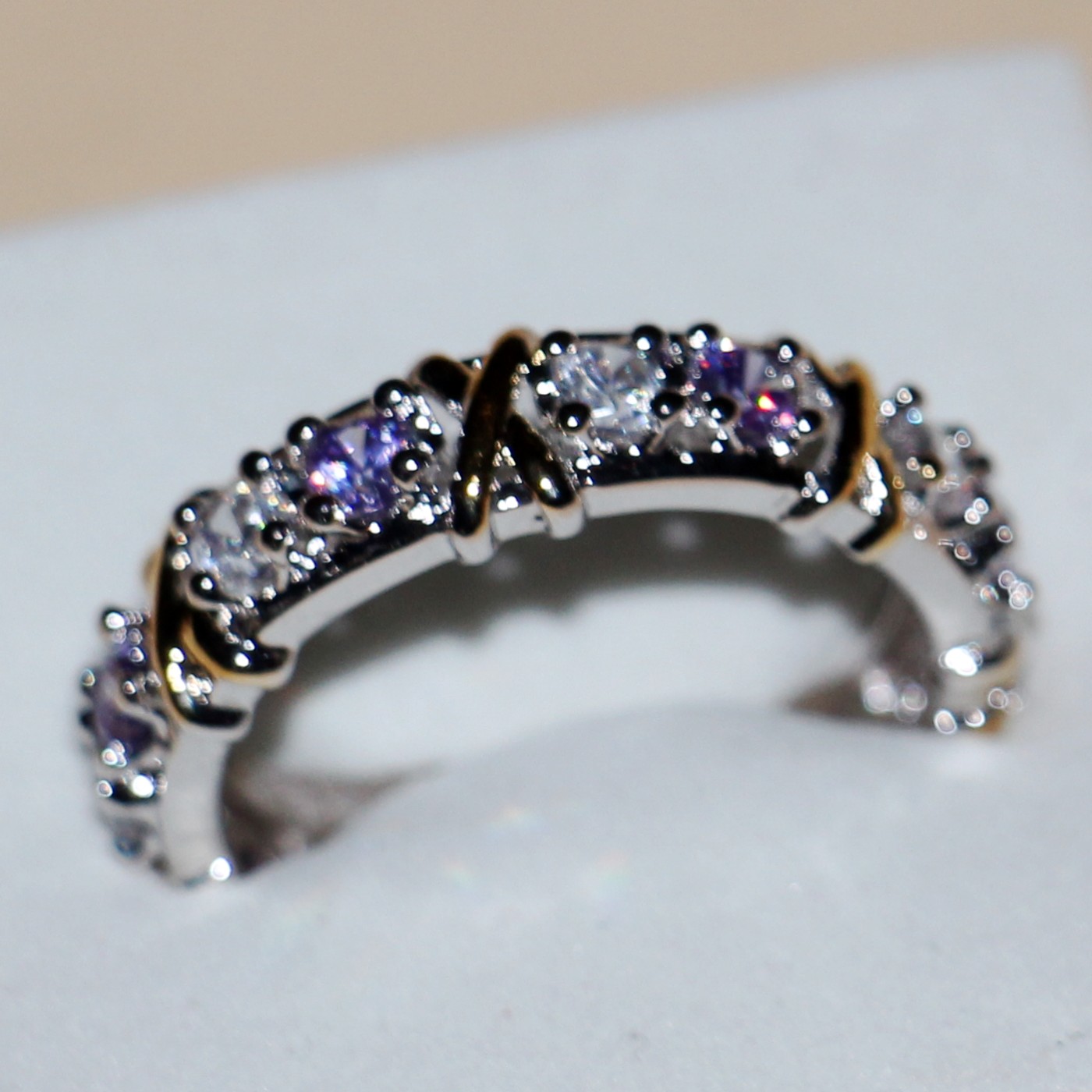 Size 5-11 2016 New Hot Jewelry 2 color 925 sterling silver Amethyst&topaz CZ Diamond Wedding Engagement Band RINGS For Women LOVE GIFT