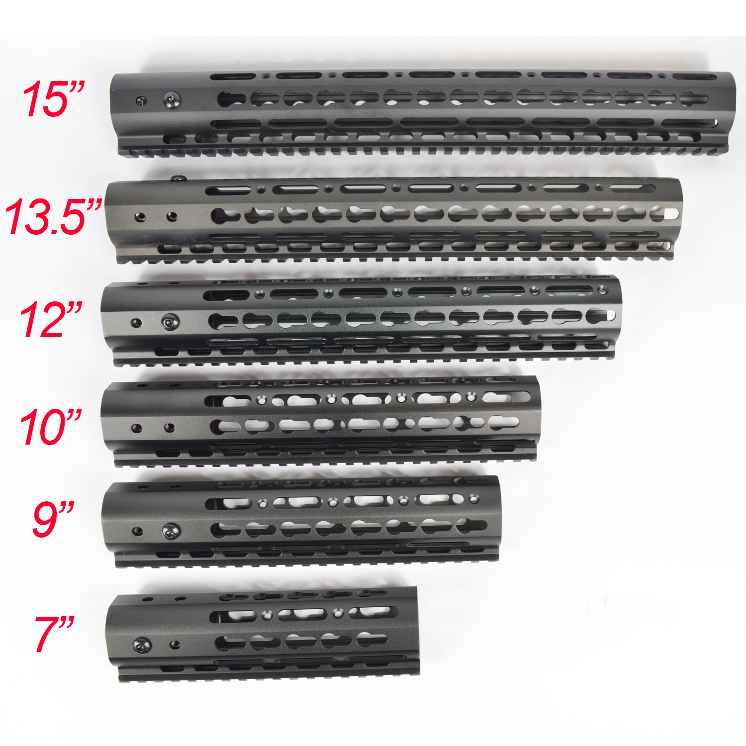 7/9/10/12/13.5/15 Inch Ultralight KeyMod Free Float Handguard Monothilic top rail Steel barrel nut Fit.223/5.56
7/9/10/12/13.5/15 Inch Ultralight KeyMod Free Float Handguard Monothilic top rail Steel barrel nut Fit.223/5.56