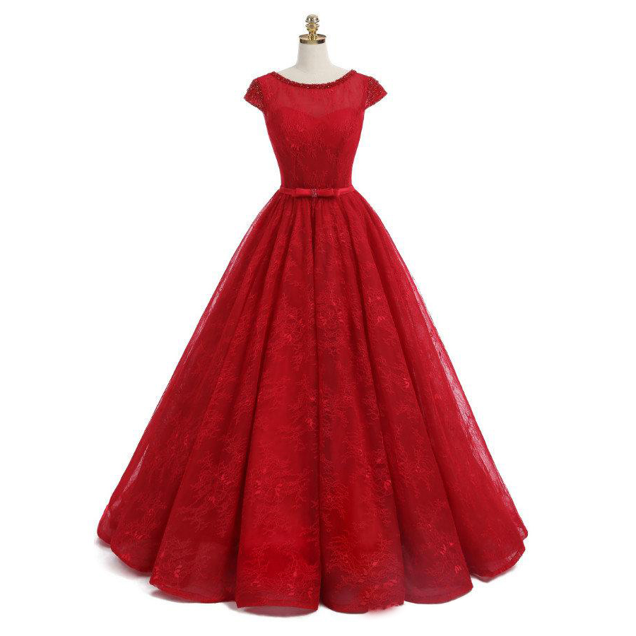 Scoop Neckline Short Sleeves Beads Lace up Long Plus Size Ball Gowns Prom Dress Party Gowns Red Lace Evening Dresses, White
Scoop Neckline Short Sleeves Beads Lace up Long Plus Size Ball Gowns Prom Dress Party Gowns Red Lace Evening Dresses, White