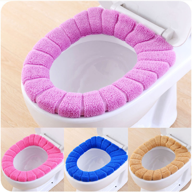 

O Type Soft Toilet Closestool Lid Seat Cover Toilet Bathroom Accessories Home Bathroom Warm Toilet Seat Mat Washable Elastic