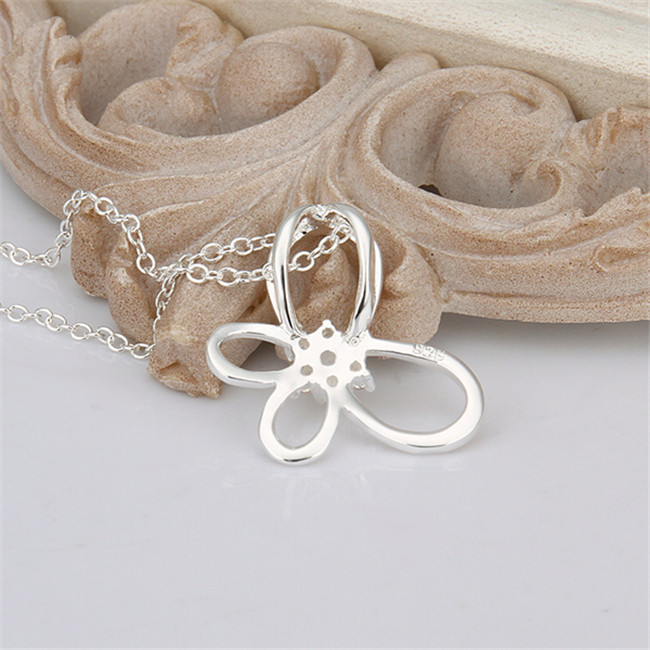 Best gift Love Heart Lock Pendant Necklace white gemstone sterling silver necklace STSN351,fashion 925 silver necklace factory direct sale