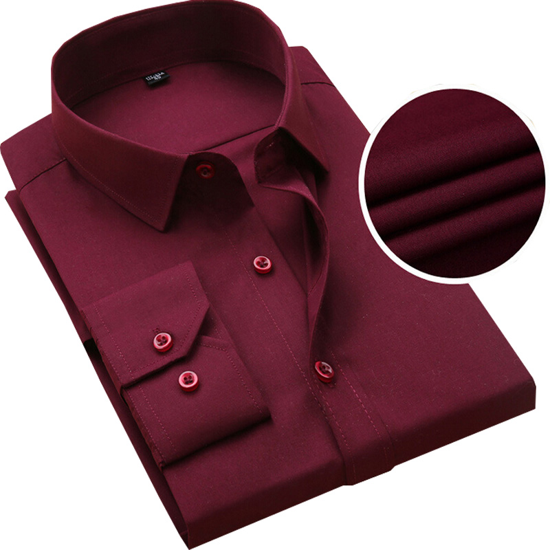 Wholesale-DA JAUNA Popular New Brand Fashion Business Men Shirt New Male Cotton High Quality Solid Long Sleeves Shirts S-4XL MC0175