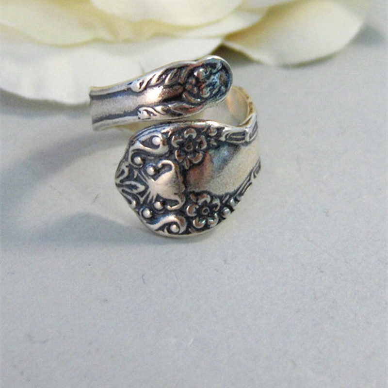 New Hot Fashion Antiqued Spoon Ring Wrapped Adjustable Handmade jewelery Adjustable Ring Thumb Ring